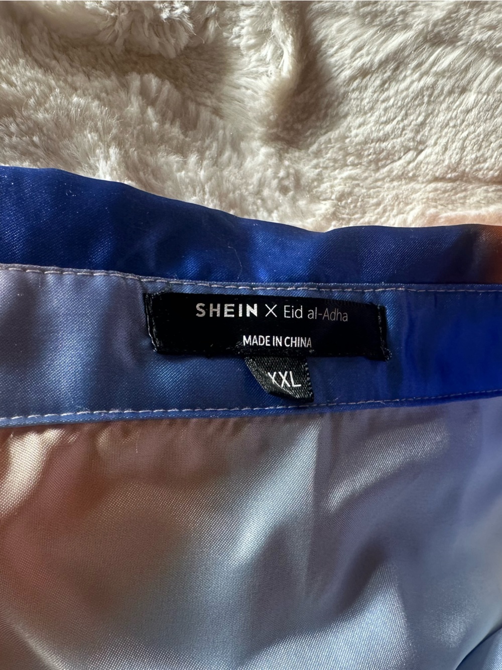 SHEIN Multicolor Satin Asymmetrical Pleated Shirtdress in Pink, Blue & Orange - Picture 6 of 12
